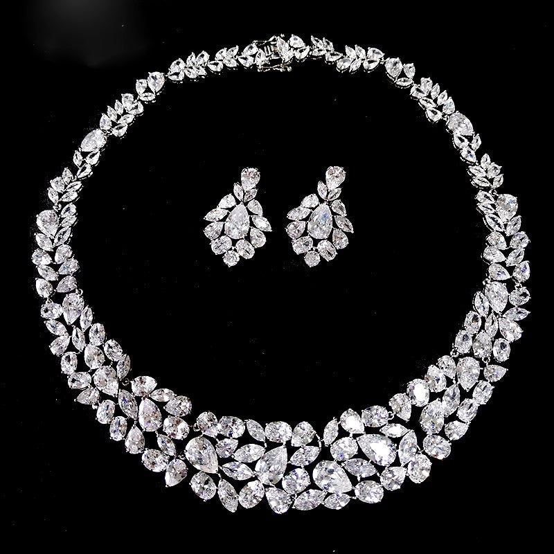 Giovanna -  Exquisite CZ wedding necklace set