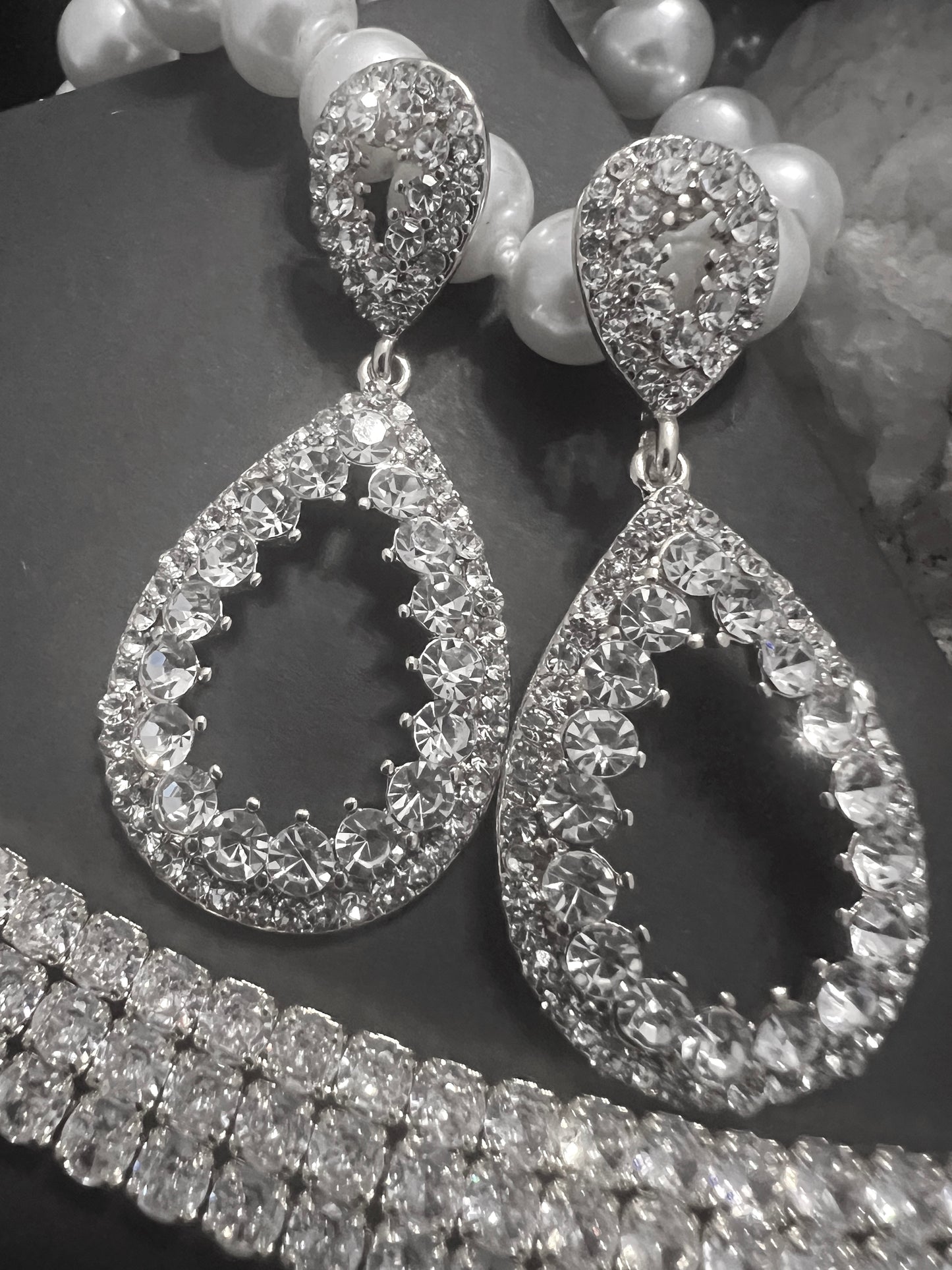 Maranda - Crystal drop hoop earrings