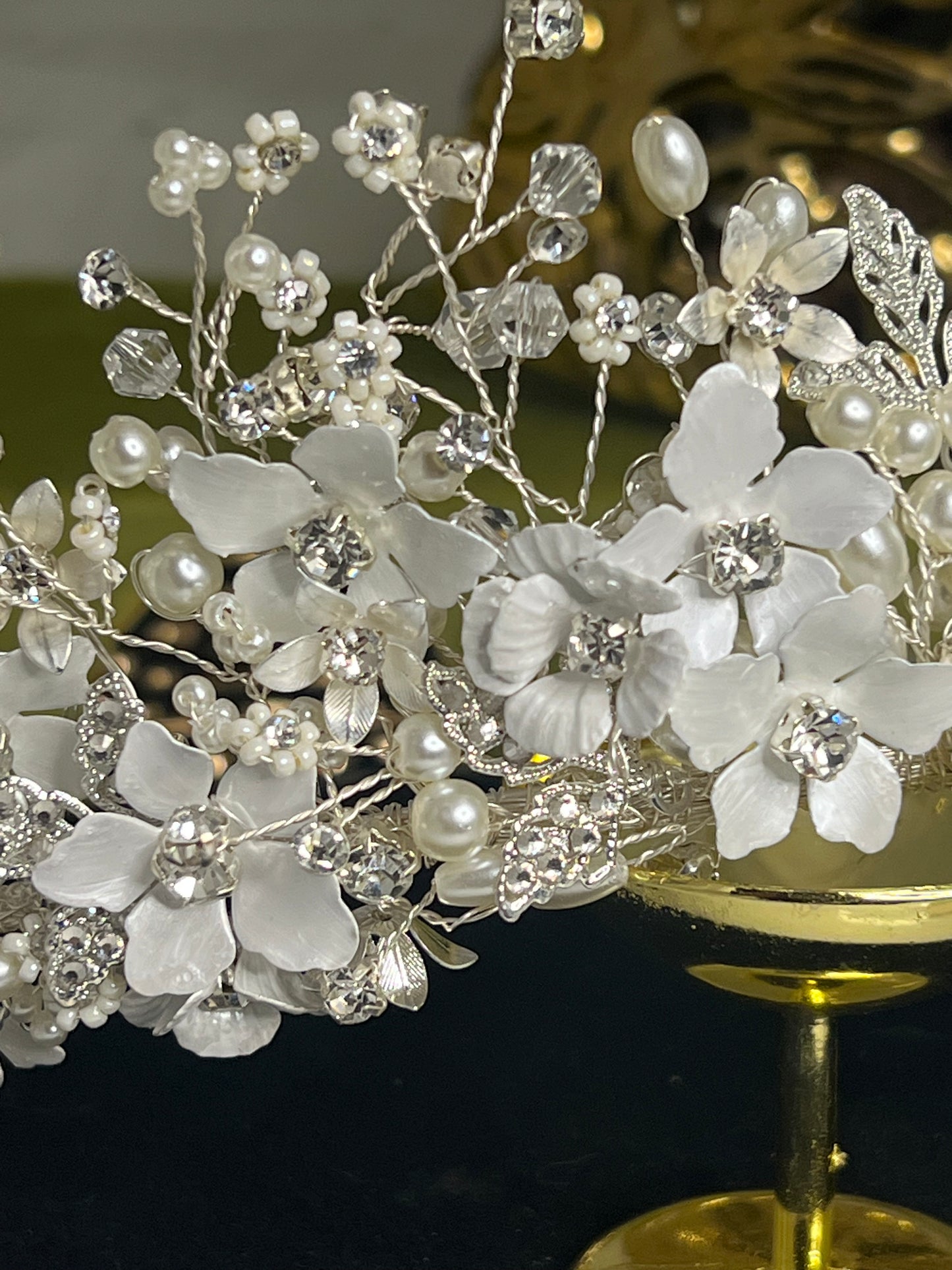 Adella -  Stunning crystal Floral Wedding headpiece