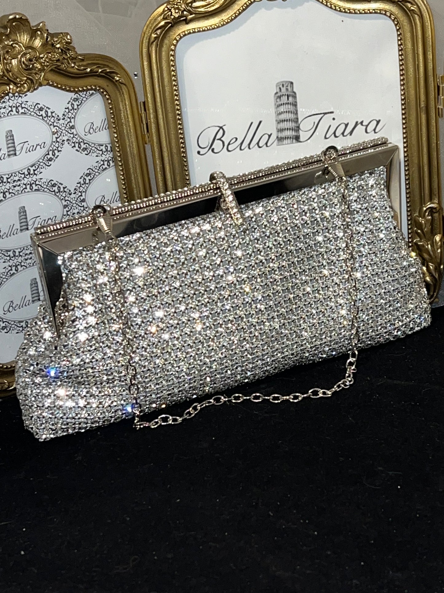 Adora Swarovski crystal clutch purse Bella Tiara