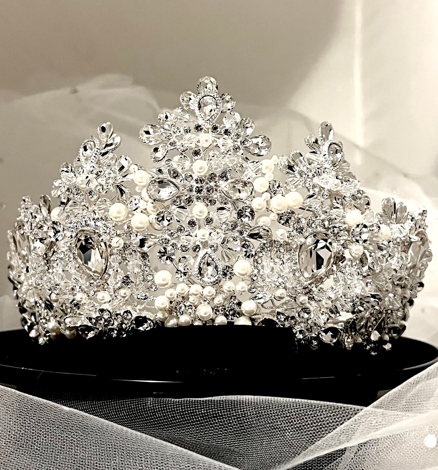 Princess Hannah - Alluring Swarovski Crystal and Pearl Wedding Tiara