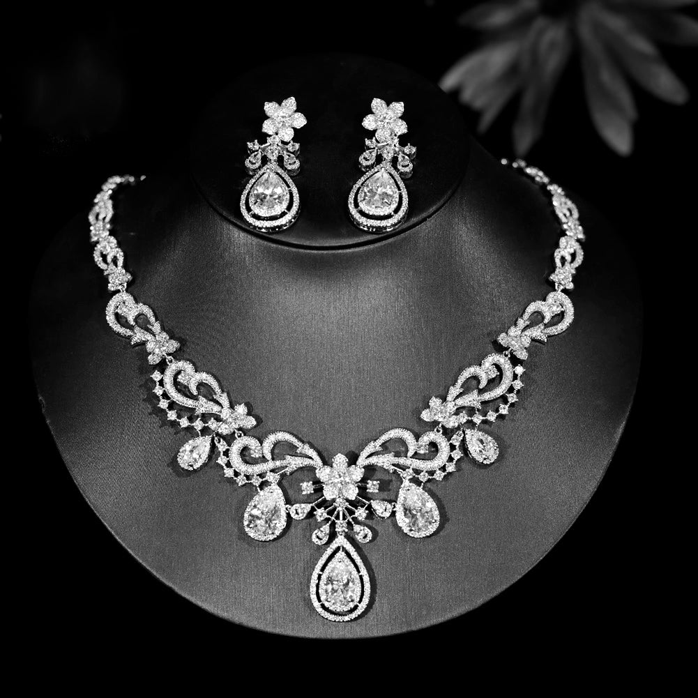 Chantelle - Enchanting crystal wedding necklace set