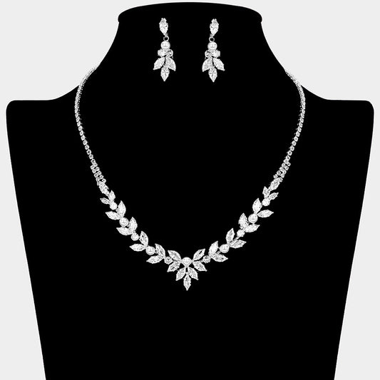 Ria - Elegant Timeless cz pearl wedding necklace