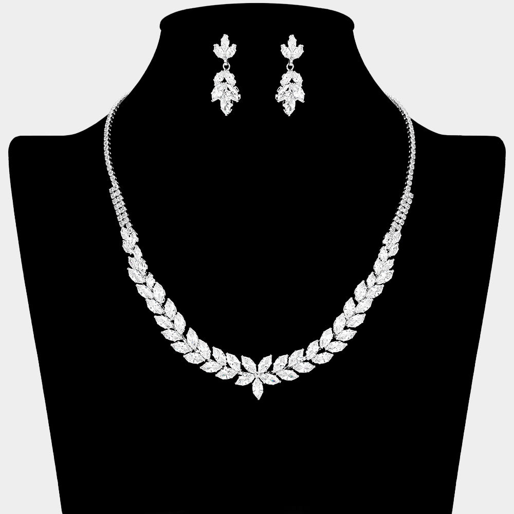 Glenda- Elegant crystal cz wedding necklace set