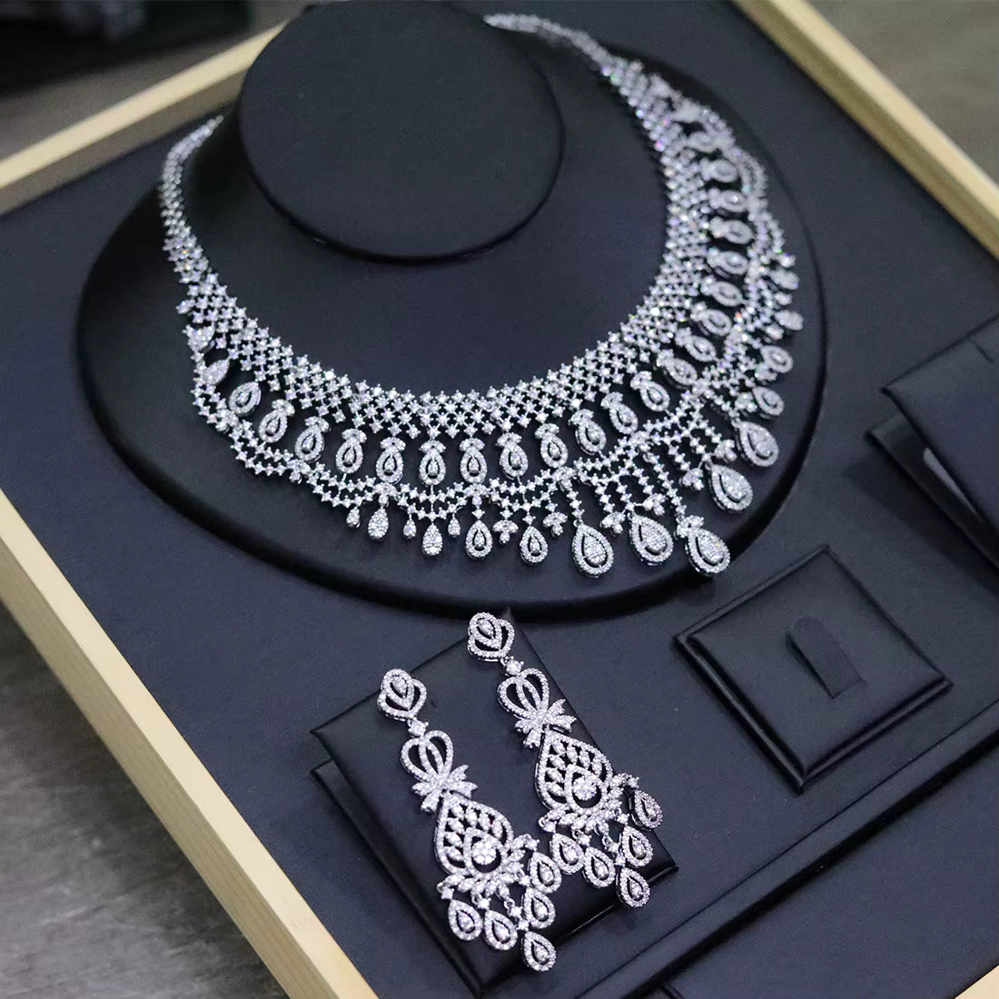 Constantina - Statement royal crystal bridal necklace set