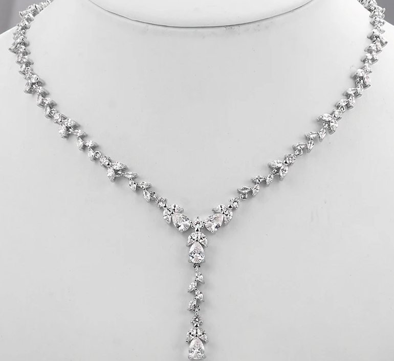 Rosamaria -  Elegant vine bridal bridesmaids prom necklace set