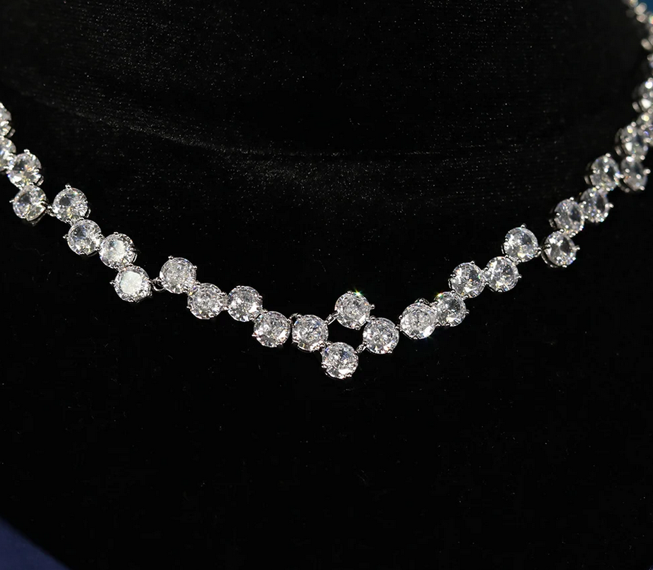 Amy - Dazzling simlated diamond crystal necklace set