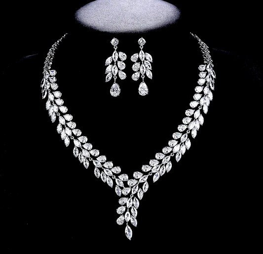 Adeliza - Exquisite CZ wedding necklace set