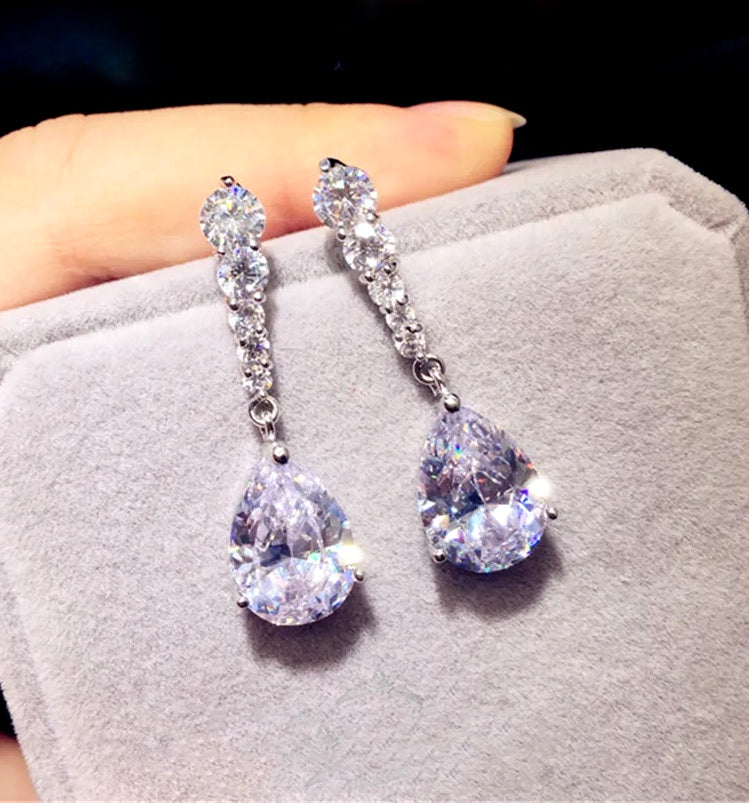 Sarina - Swarovski Crystal tear drop earrings