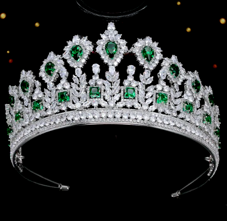 Alissa- Emerald Green Swarovski Crystal Crown Tiara – Bella-Tiara