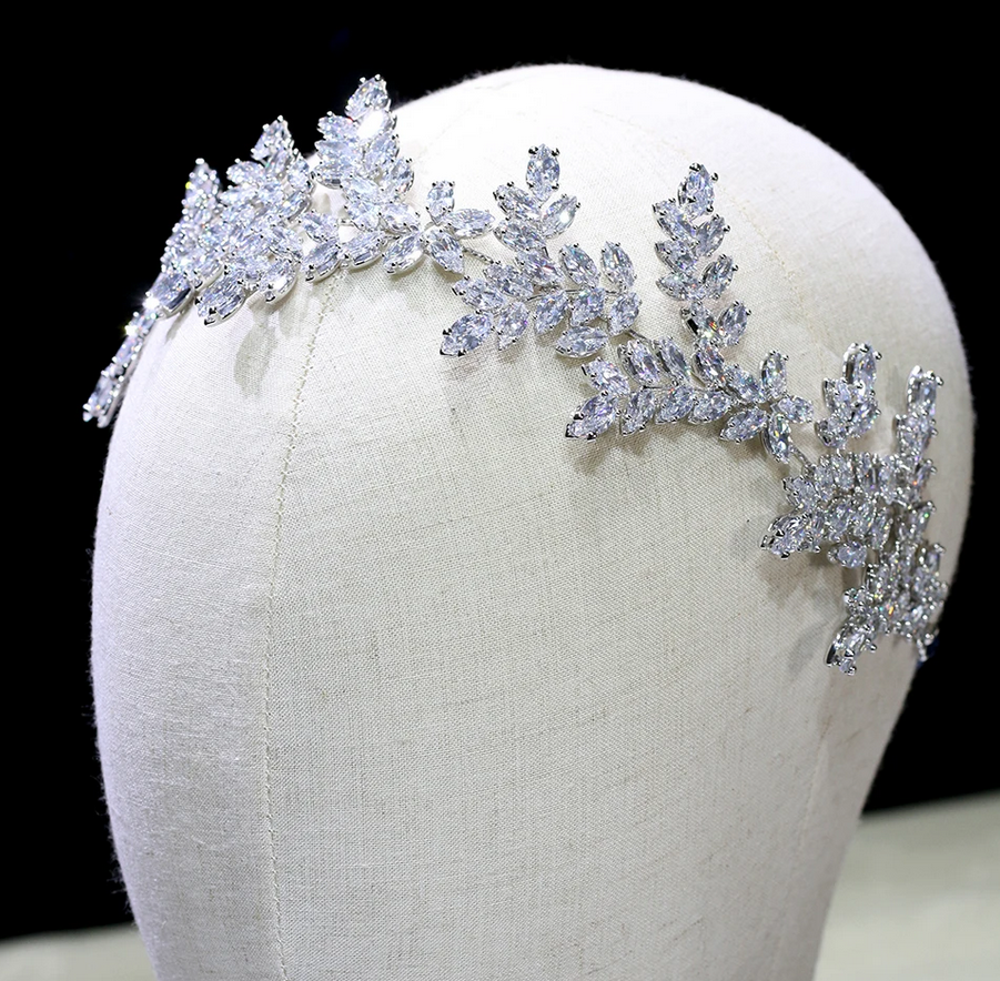 Georgia - Dazzling crystal vine wedding headpiece