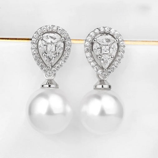 Mariasera - Timeless drop bridal pearl earrings