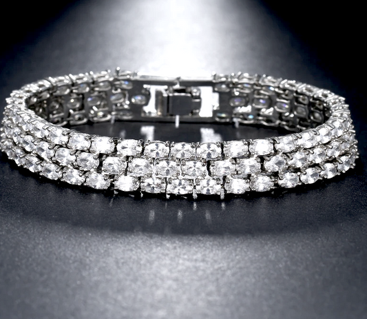 Angela - Exquisite AAA simulated diamond crystal wedding bracelet