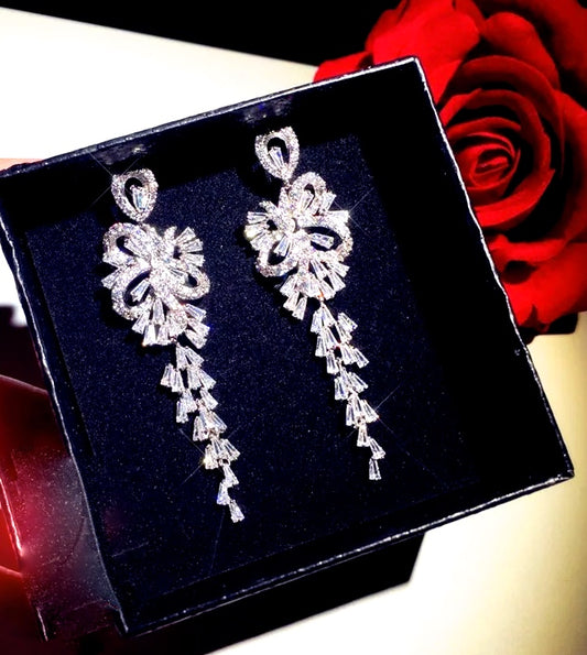 Dana -  Beautiful swarovski crystal drop wedding earrings