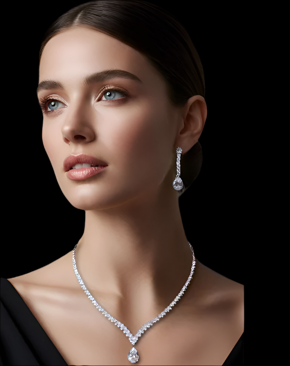 Prescilla - Timeless CZ wedding jewelry set