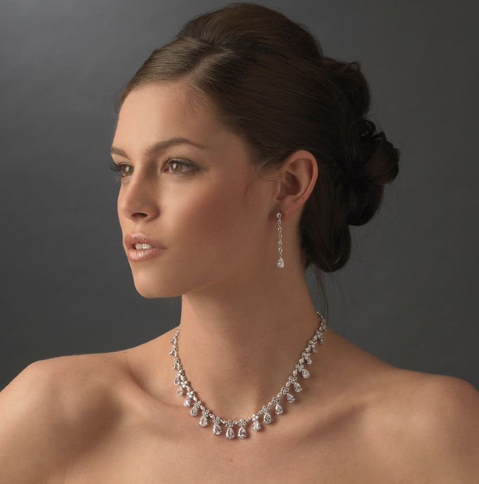Princess Maxella - Elegant CZ wedding necklace set