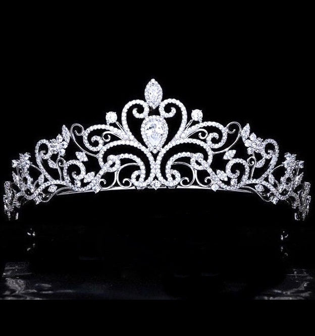 Silver crystal wedding tiara