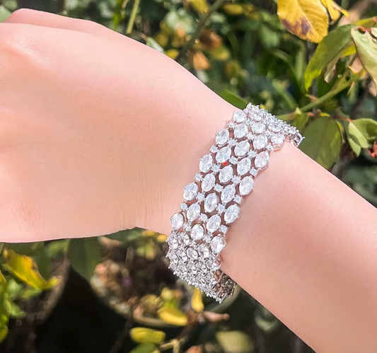 Nicoletta - Elegant crystal CZ bridal bracelet