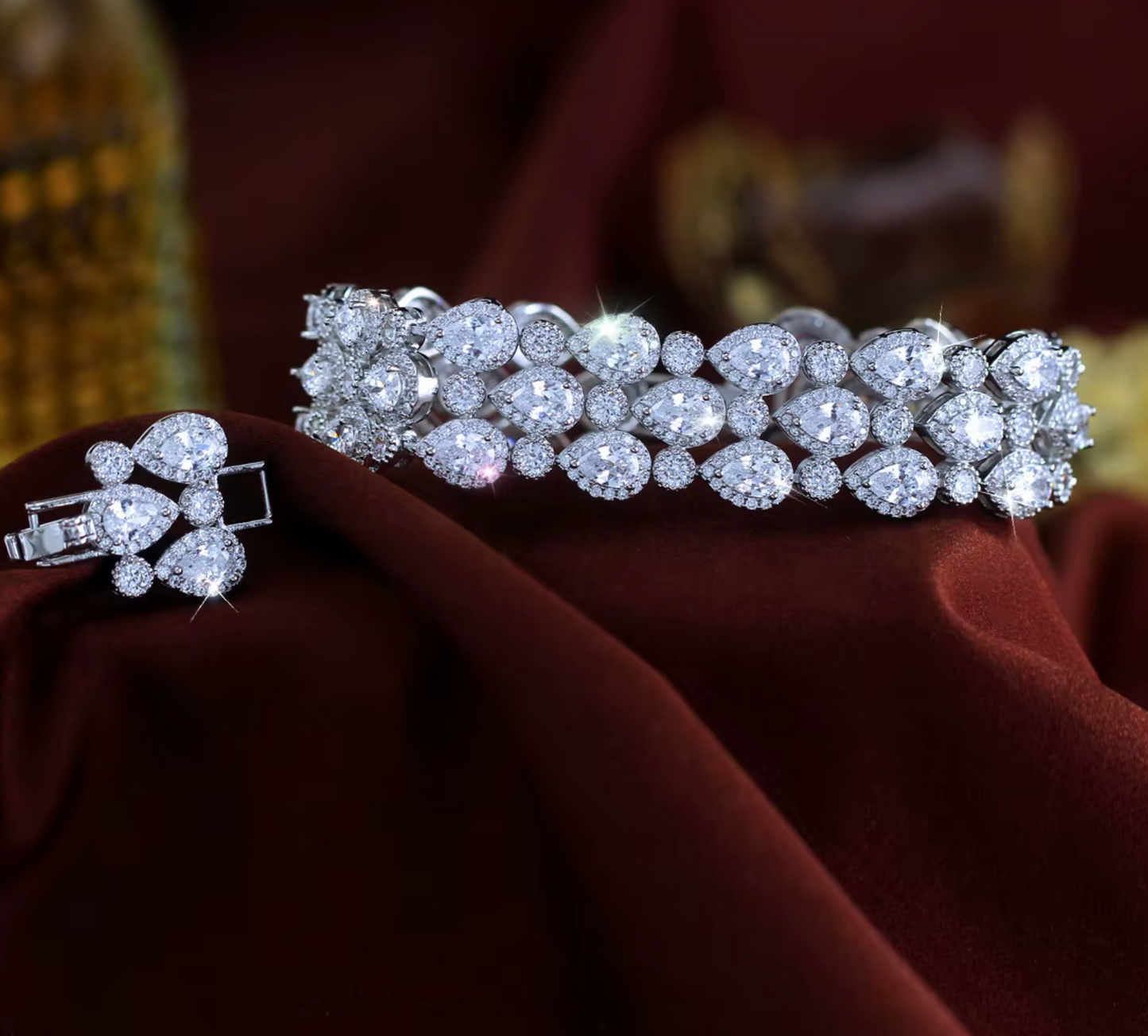 Capri - Elegant simulated diamond bridal bracelet