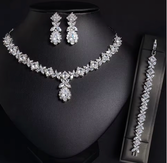Ella -  Exquisite CZ bridal necklace set