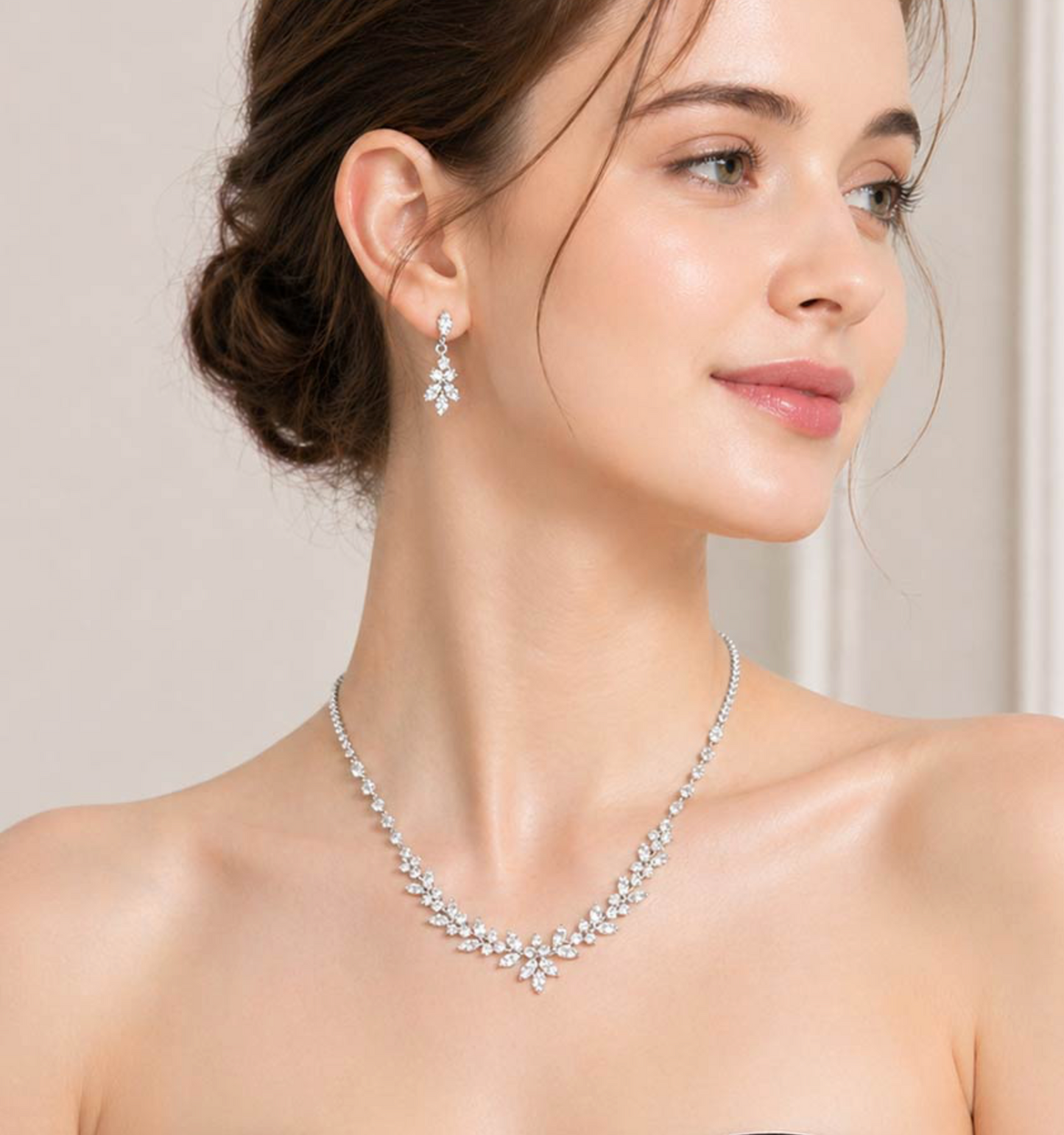 Tarah - Elegant Timeless cz wedding necklace