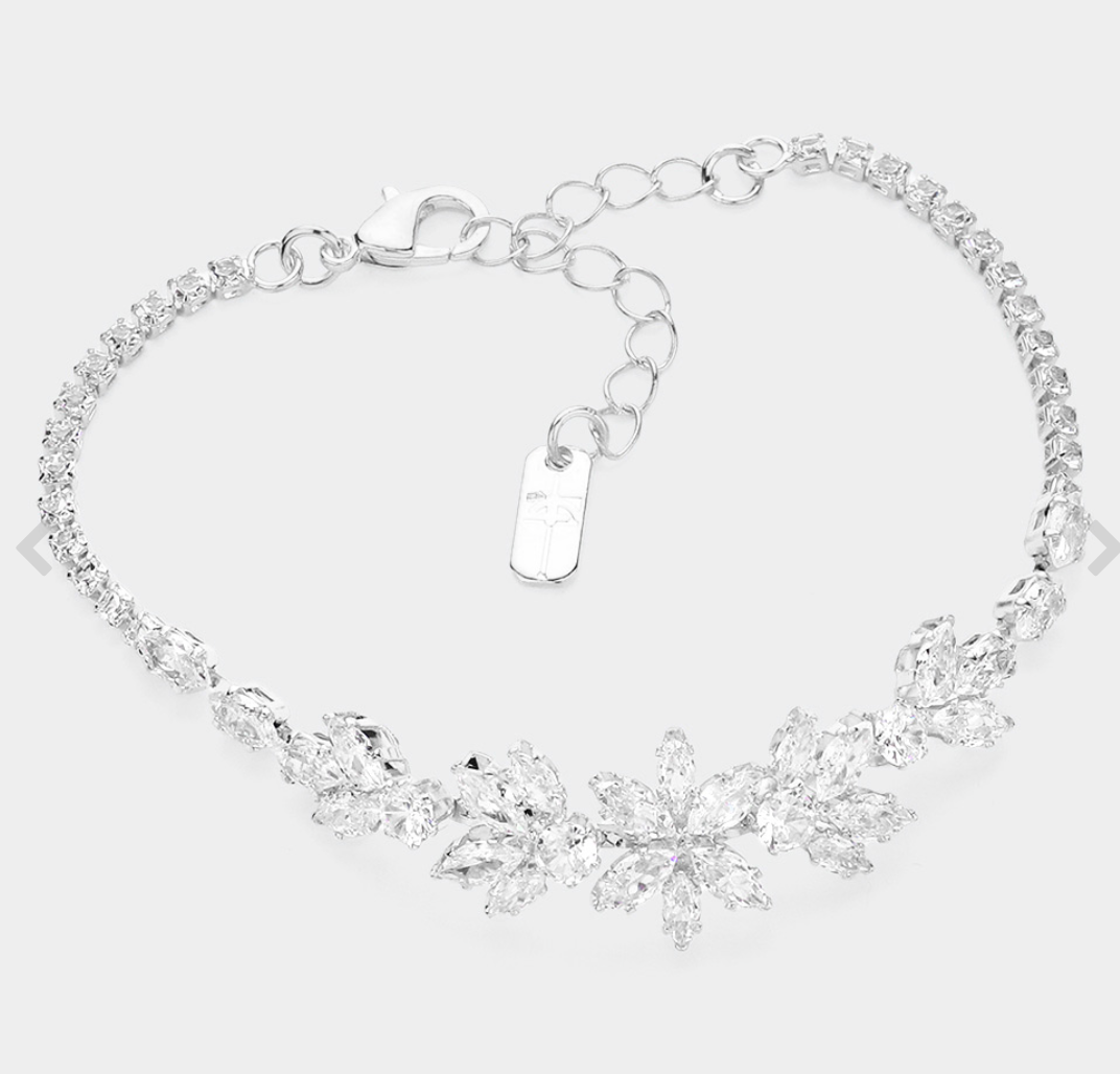 Glenda- Elegant crystal cz wedding necklace set