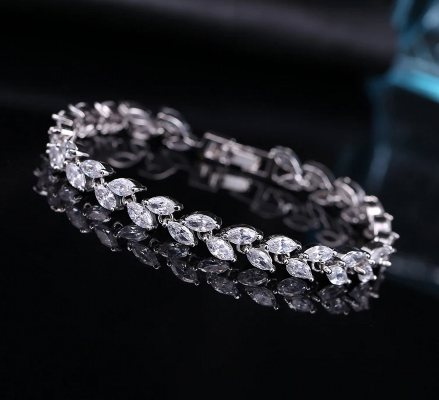 Lory - Elegant Timeless vine drop cz bridal necklace set