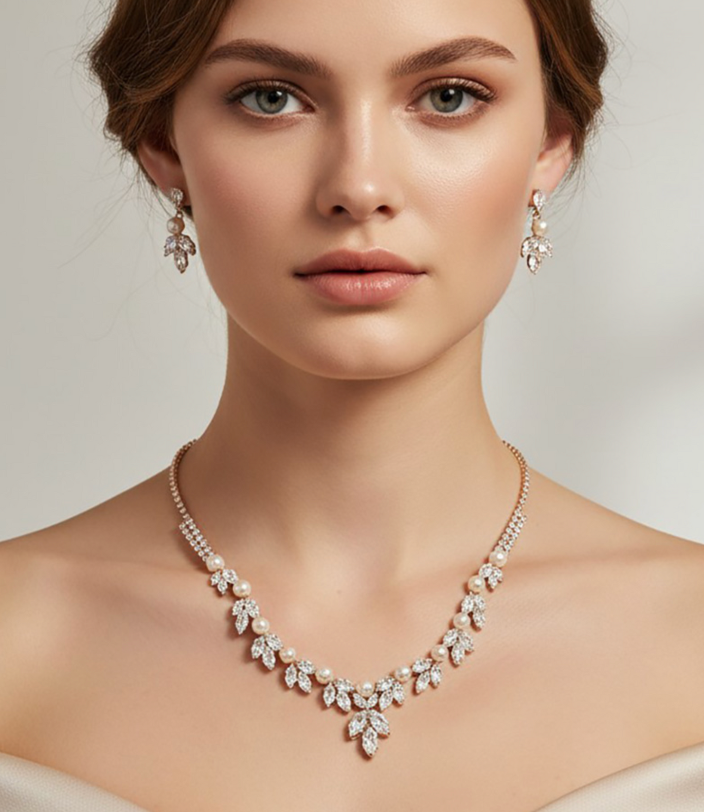 Carly - Classic beauty pearl bridal necklace set