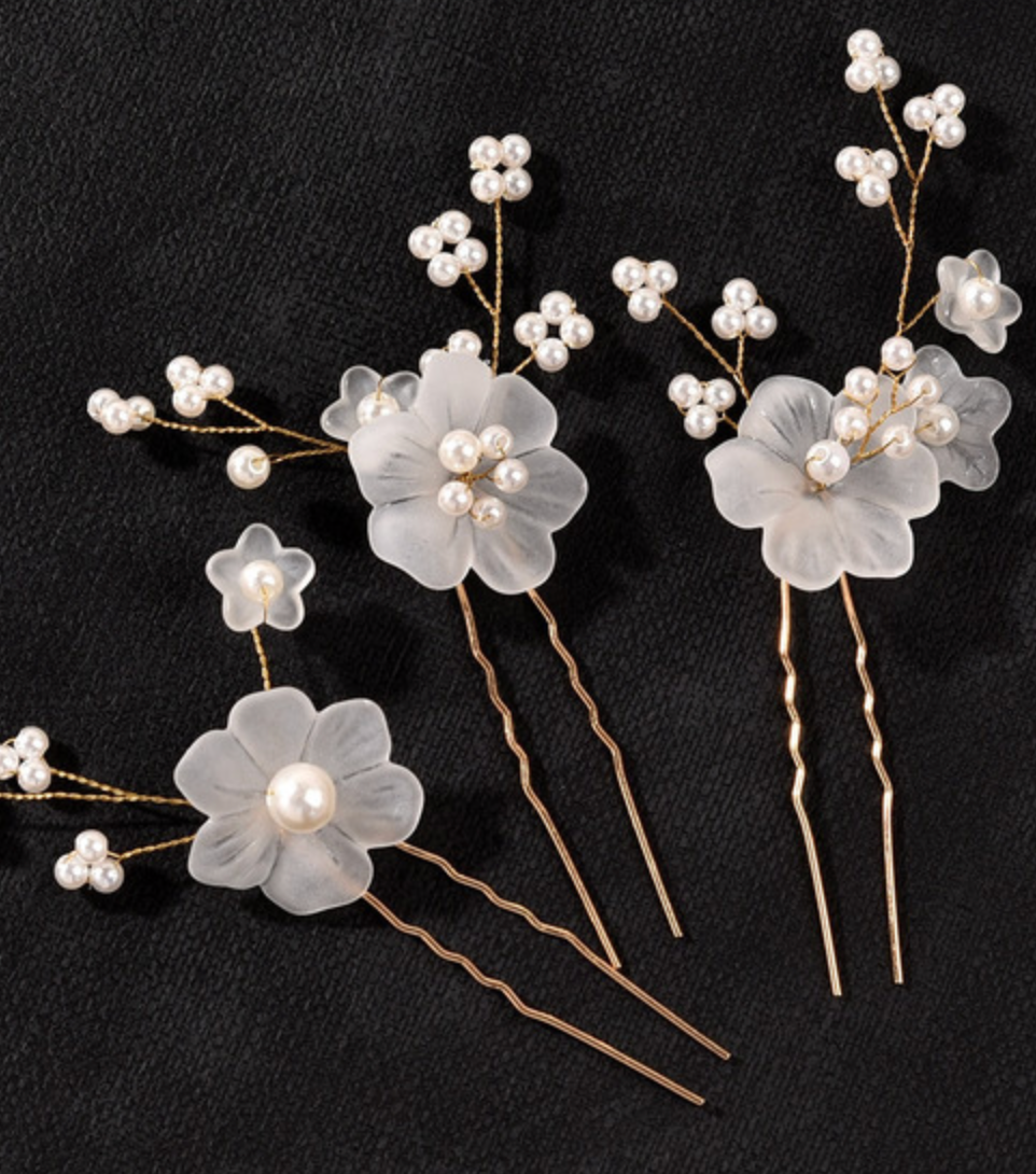Lauren - Gold champagne bridal hair pins