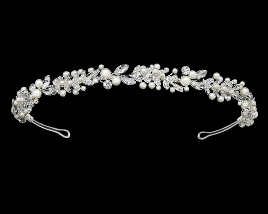 Siana- Beautiful Pearl and Crystal wedding headband