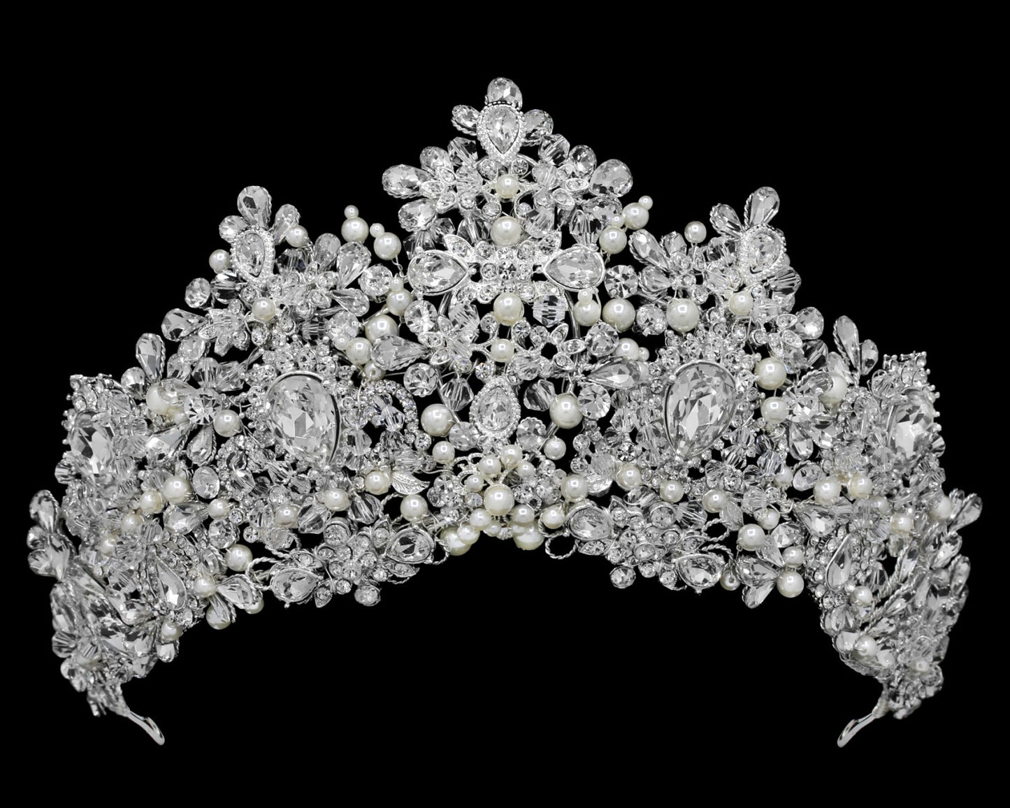 Princess Hannah - Alluring Swarovski Crystal and Pearl Wedding Tiara