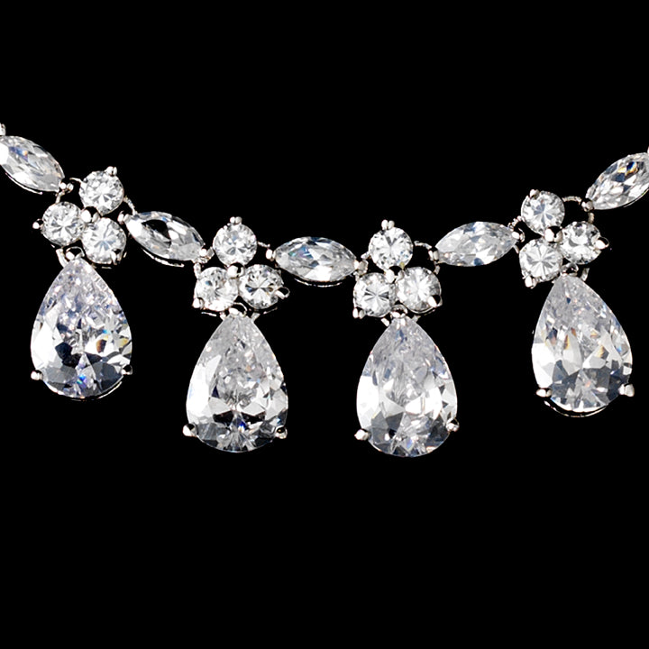 Princess Maxella - Elegant CZ wedding necklace set