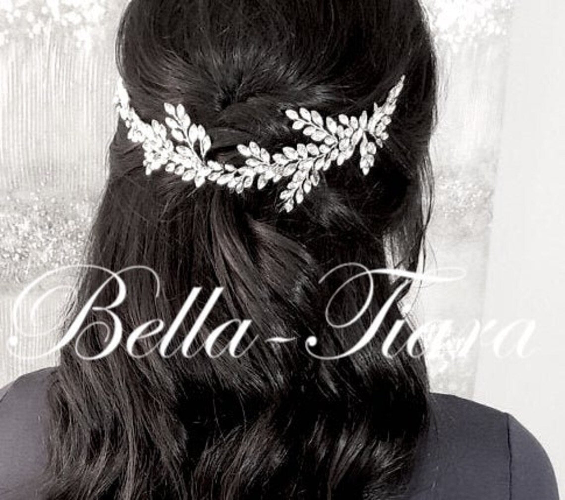 Iliana- Dazzling wedding Crystal wedding hair vine