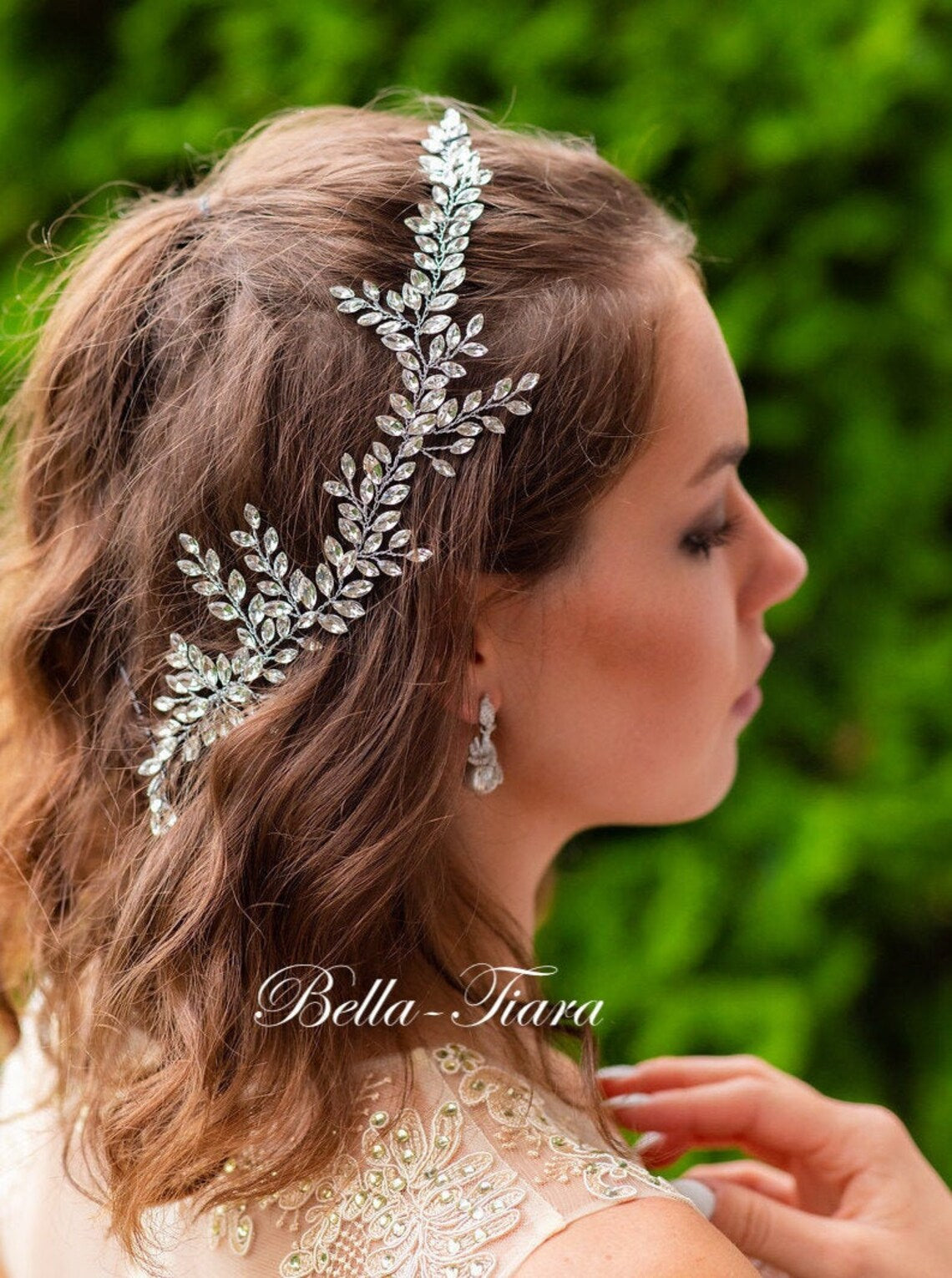 Iliana- Dazzling wedding Crystal wedding hair vine