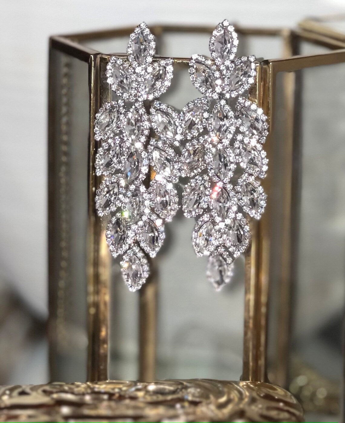 Brooke - Stunning statement crystal drop earrings