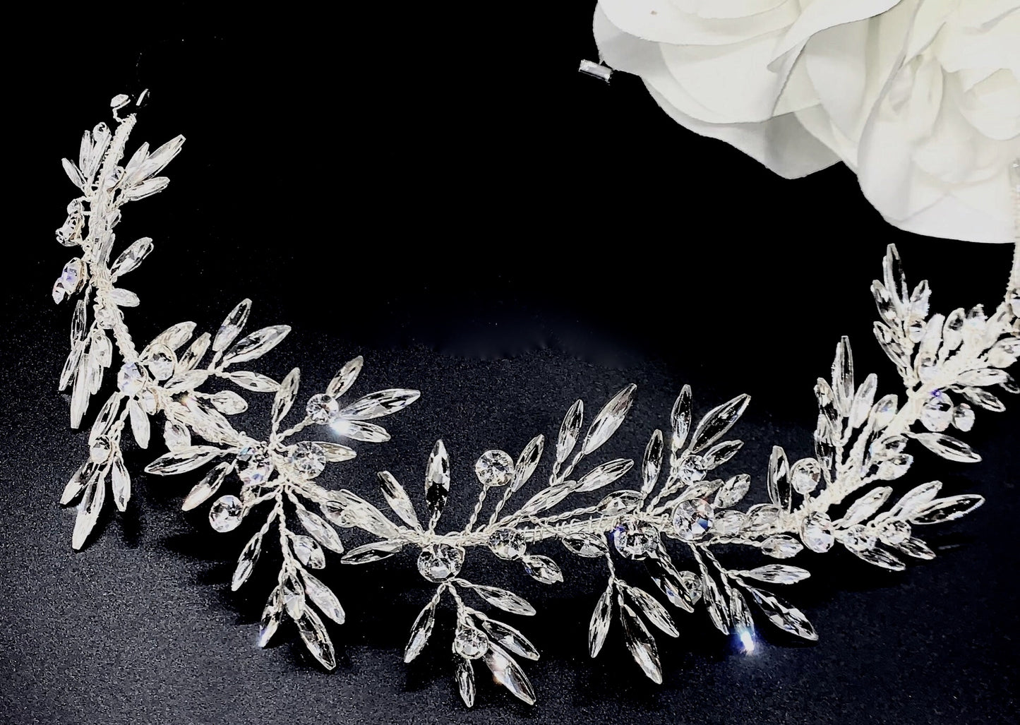 Clasida - Spectacular Swarovski crystal wedding headpiece