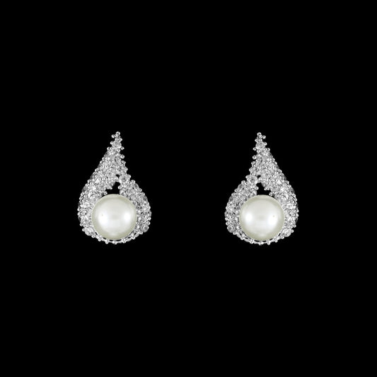 Elegantina - Exquisite couture pearl bridal earrings