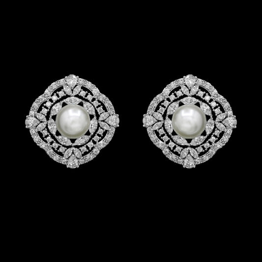 Lavanda - Exquisite couture pearl bridal earrings