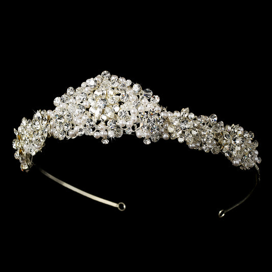 Assunta - Pearl and Swarovski crystal wedding headpiece