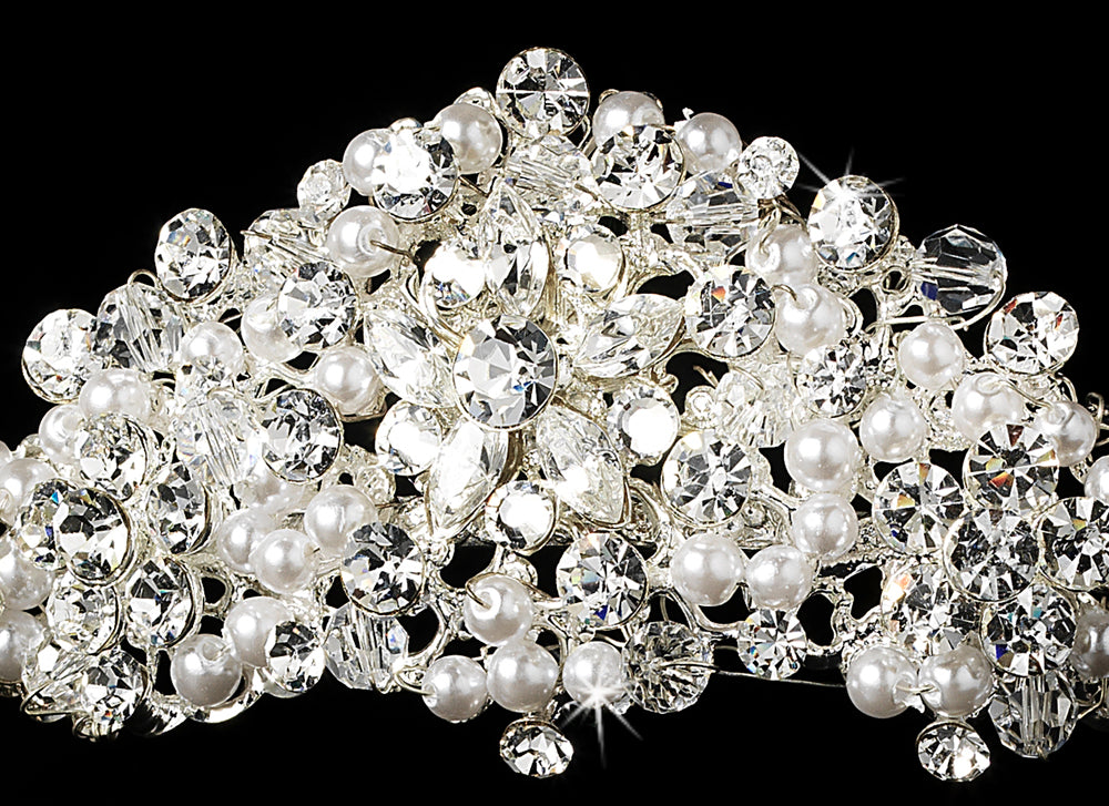 Assunta - Pearl and Swarovski crystal wedding headpiece
