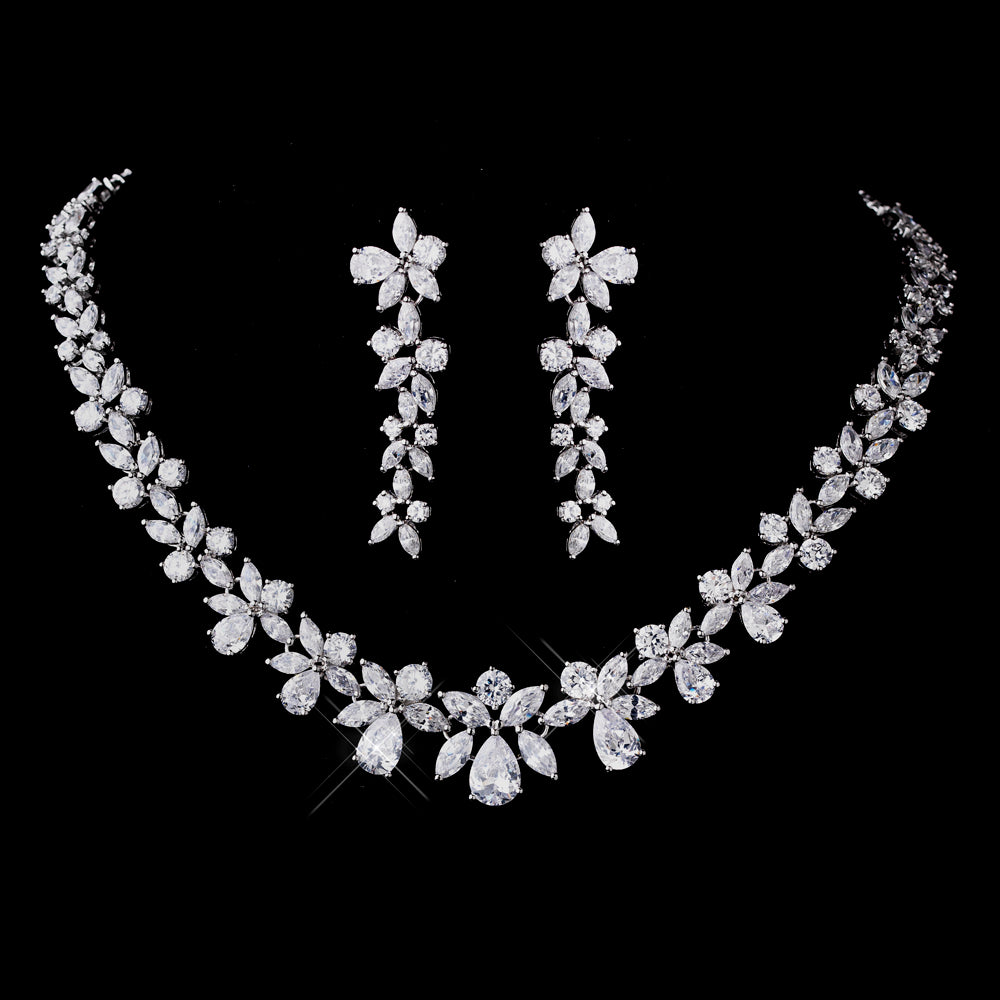 Princess Abegail - Cubic zirconia wedding necklace set