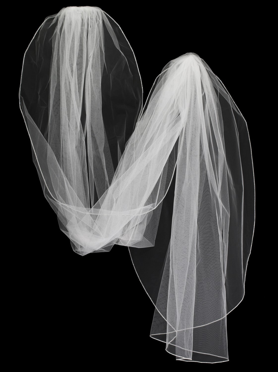 Alea - Timeless elegance Rhinestone edge crystal cathedral veil