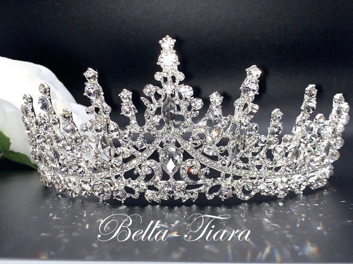 QueenAndrea - Royal crystal silver Tiara