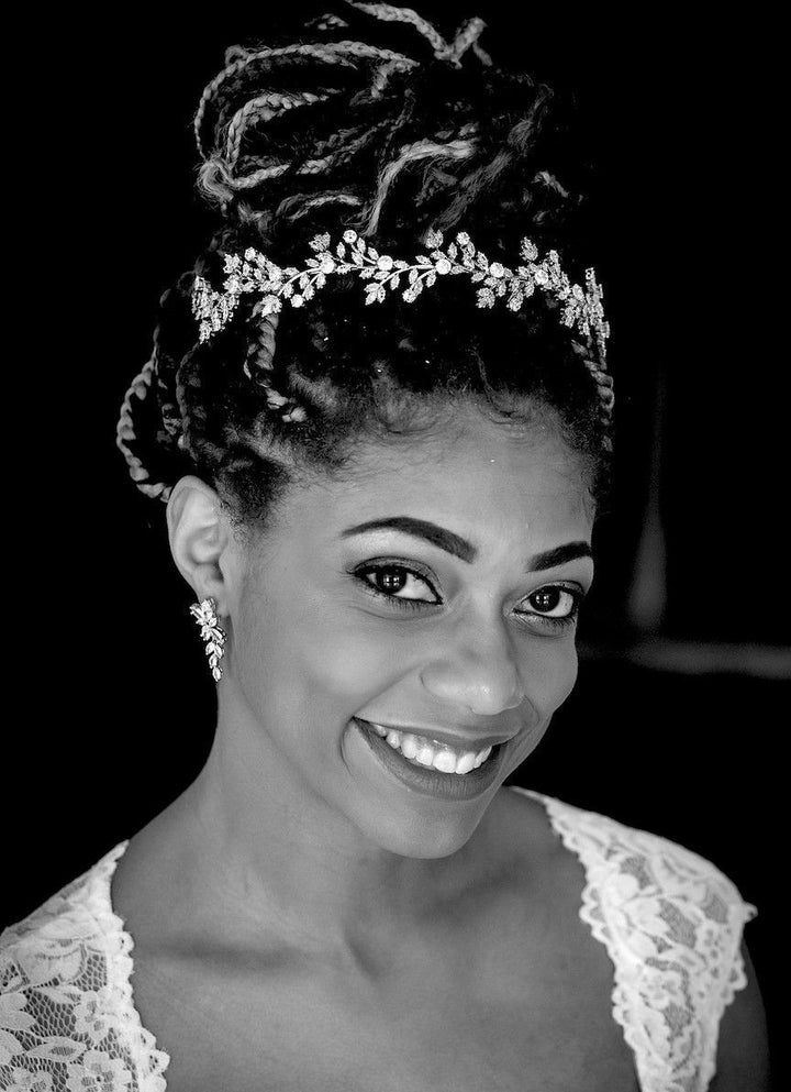 Silver Rhinestone Bridal Crown Wedding Hairpiece - Bridella BHP425-S main image 0