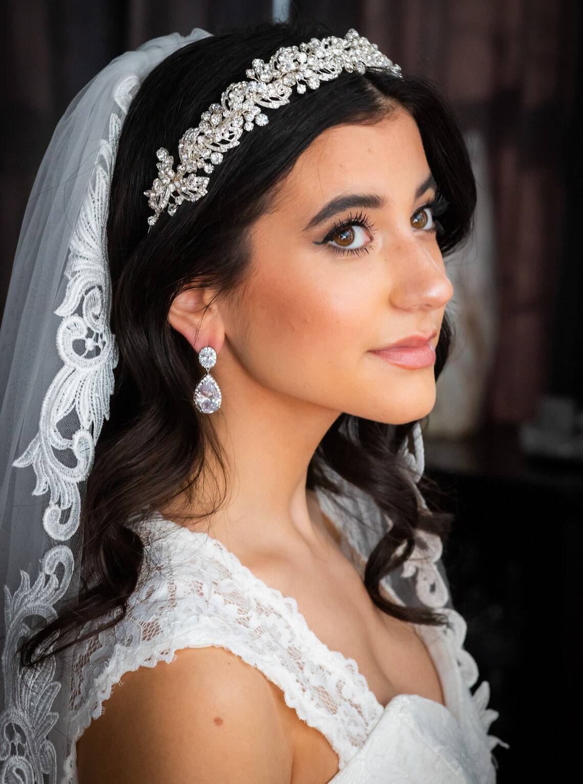 Sarabella- Exquisite Swarovski silver crystal headband