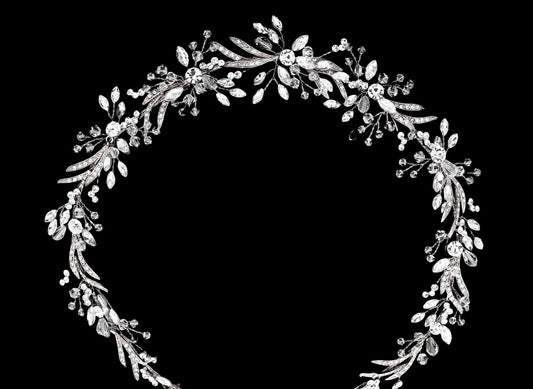 Mabila - Crystal bridal hair vine headpiece