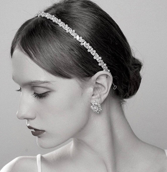 Perlina, Beautiful Crystal and Pearl wedding headband