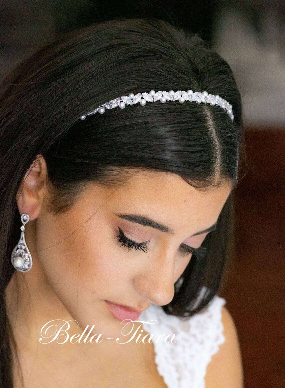 Perlina - Elegant Crystal Pearl wedding headband