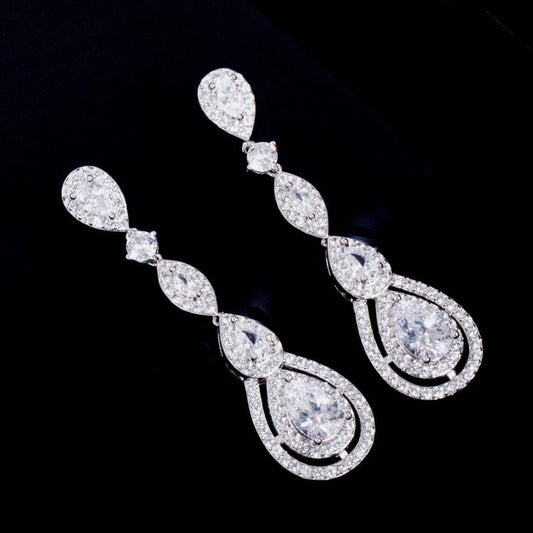 Bellissima - Elegant crystal drop bridal earrings