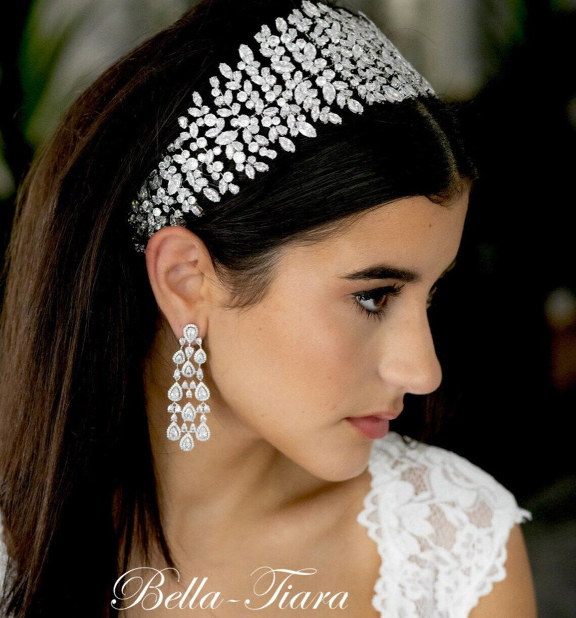 Chelsi - Crystal chandelier bridal earrings